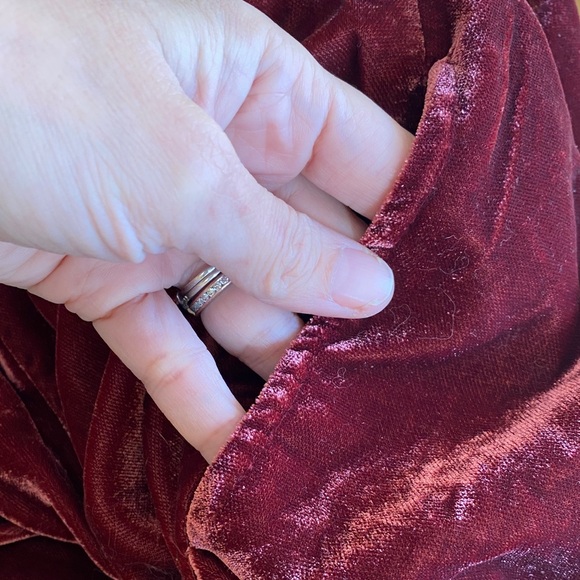 Free People Velvet Smocked Tunic Dress Wine Red Size S Dark Academia - Picture 7 of 14